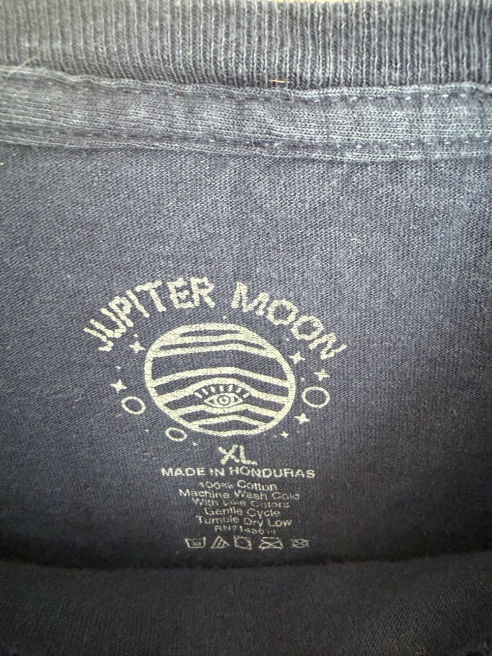 Jupiter Moon Surf Kangaroo Graphic Crop Tee Women XL Oversized Navy Blue - Picture 2 of 7